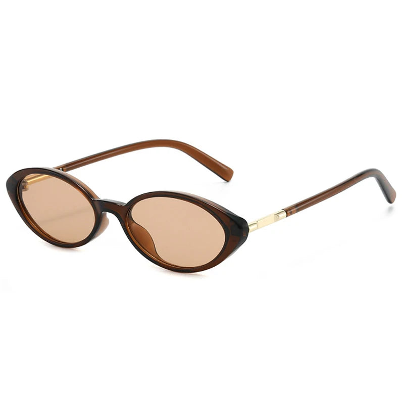 JNPCXI Fashion Small Cat Eye Women Sunglasses Shades Clear Lens Frame Men Punk Leopard Green Oval Sun Glasses UV400