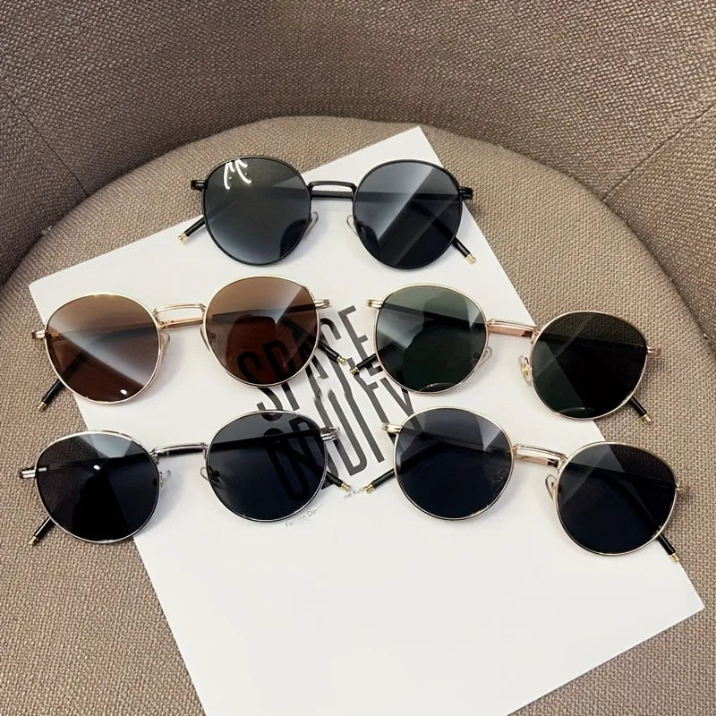 Five Color Retro Exquisite Fashion Round Metal Frame Punk Style Party Party Photo Decoration Glasses