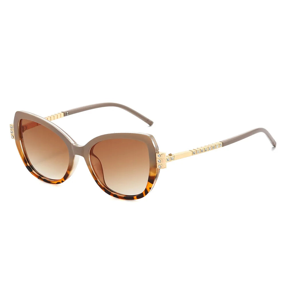 JNPCXI New Cat Eye Sunglasses for Women Luxury Diamond Temple Designer Ins Hot Popular Fashion Shades Female UV400 Glasses