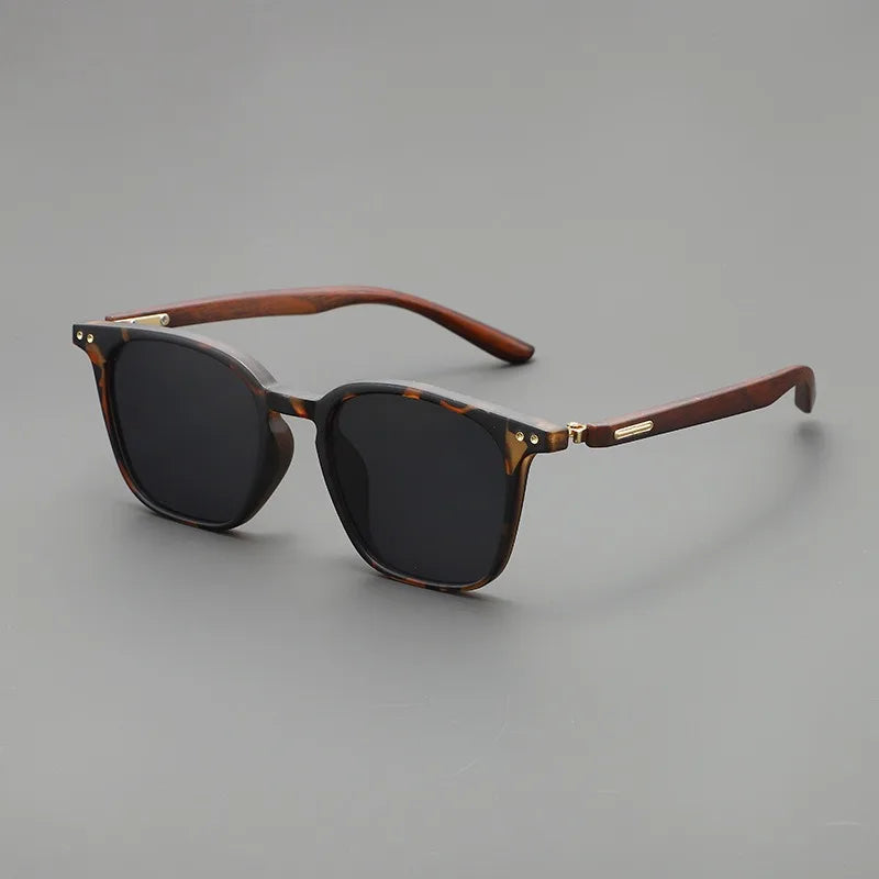 Tortoiseshell Wood Grain Frame Sunglasses for Women Summer Sun Protection High-End Driving Style  Glasses for Men