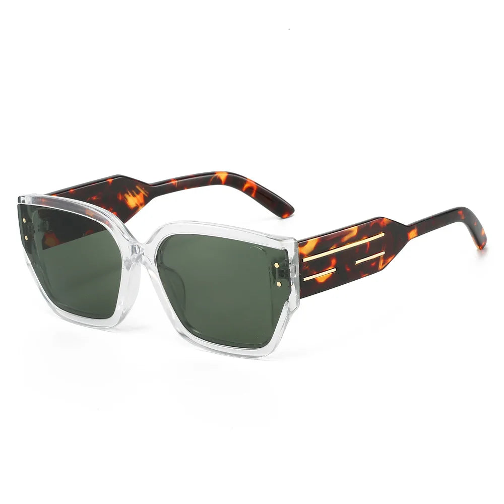 JNPCXI Vintage Square Women Gradient Sunglasses UV400 Fashion Transparent Blue Men Outdoor Sun Glasses