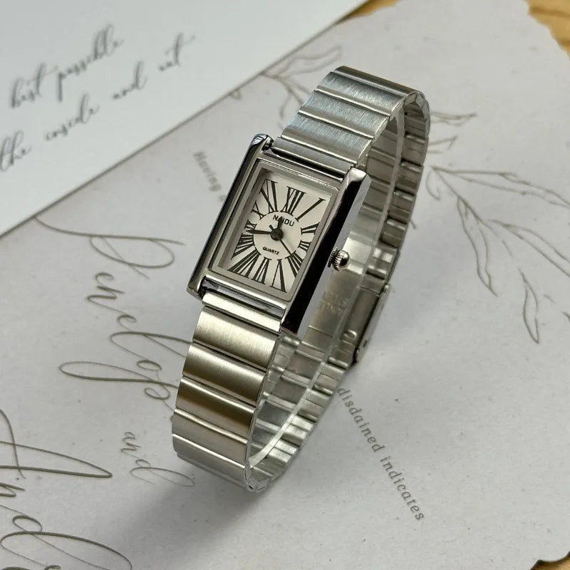 Top Brand Square Women Quartz Watches Minimalist  Steel Strap Wristwatch Para Mujer Ladies Gifts Dropshipping Relógio Feminino