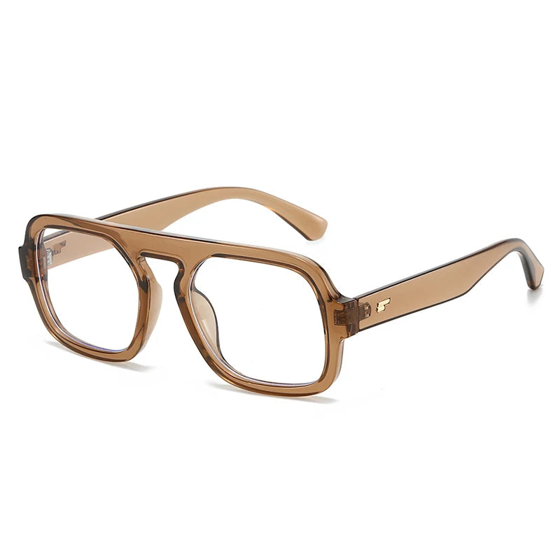 JNPCXI Ins Popular Fashion Square Sunglasses Women Retro Rivets Clear Gradient Shades UV400 Men Trending Sun Glasses