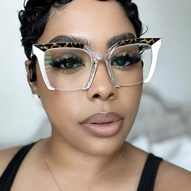 JNPCXI New Retro Semi-rimless Square Women Anti-Blu-Ray Glasses Frame Fashion Men Optical Frame Computer Glasses