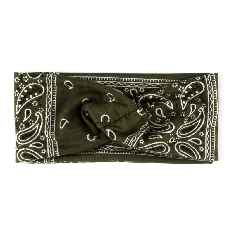 Paisley Cashew flowers hair band Pilates Elastic Yoga Headband fitness Running Cycling Sweatband Turban Makeup Hair Hoop Makeup