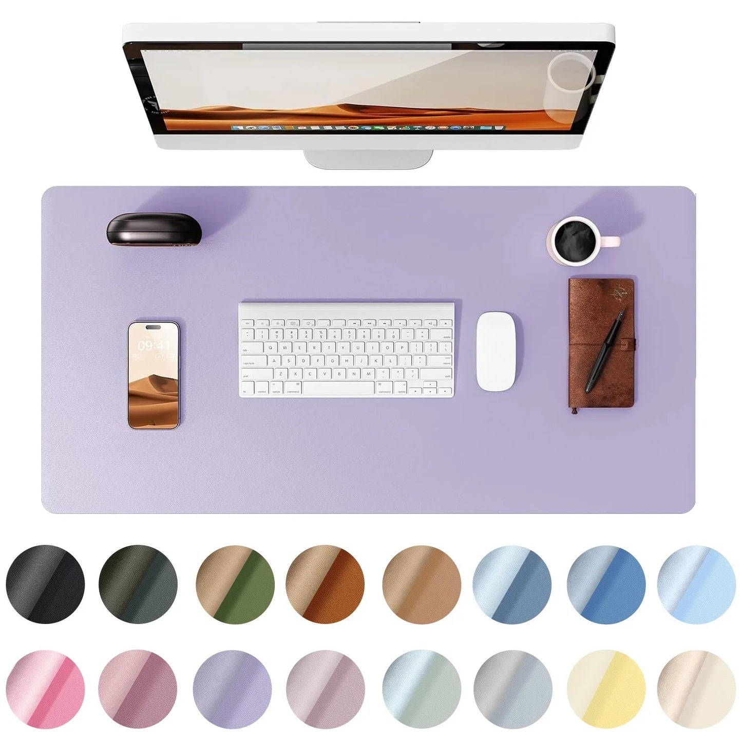 Large Size Leather Desk Pad Protector, Office Desk Mat, Large Mouse Pad, Non-Slip PU Leather Desk Blotter, Laptop Desk Pad