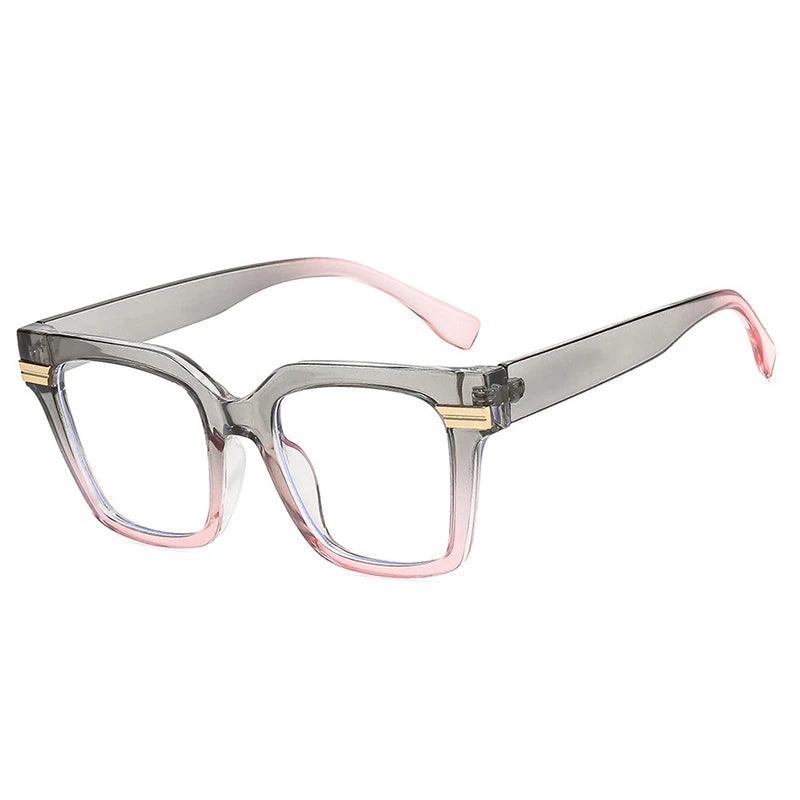 JNPCXI New Fashion Square Glasses Frame Women Clear Anti Blue Light Eyewear Vintage Men Optical Blue Green Frame
