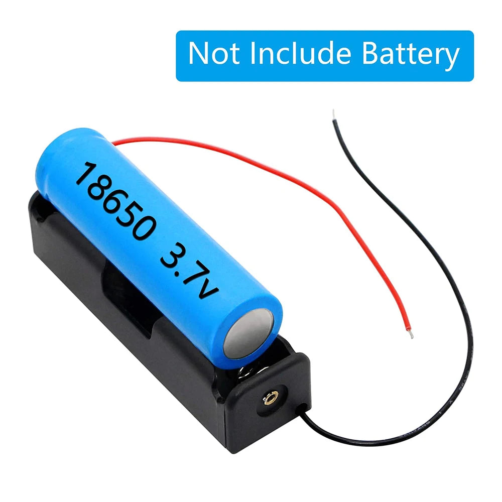 18650 Battery Case Holder with Wire Bundle,10/30PCS DIY Battery Storage Boxes, 18650 1 Bay Cell Battery Holder, 1 Slots 10pcs