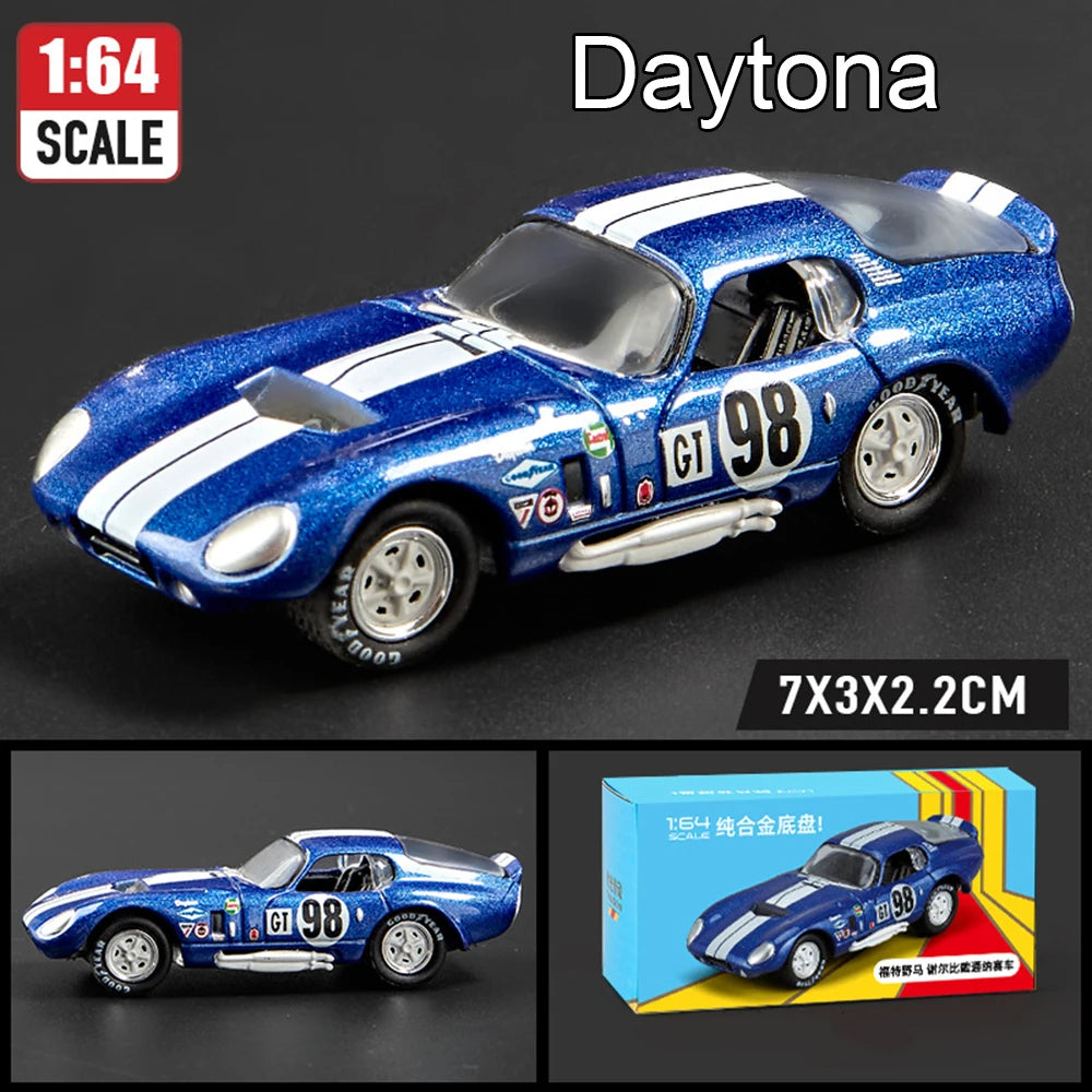 1:64 Alloy Sports Car Series Firebird JDM Daytona Stardust Corvette T1 Minivan GT500 Diecast Models Toys Boys Collecting Hobbies