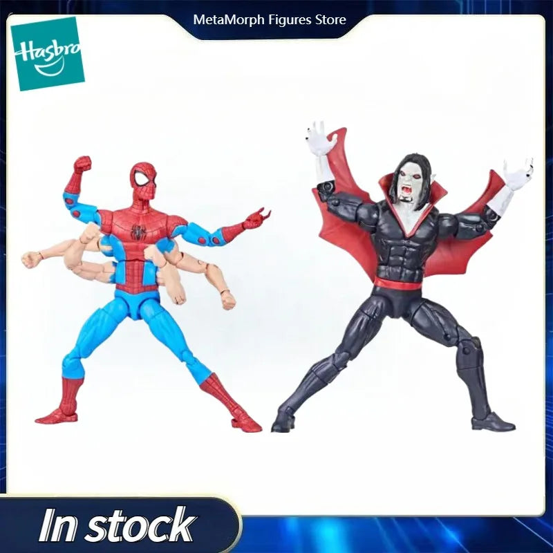 Original Hasbro Marvel Legends Series SpiderMan Vs Morbius Action Figures Toys Model