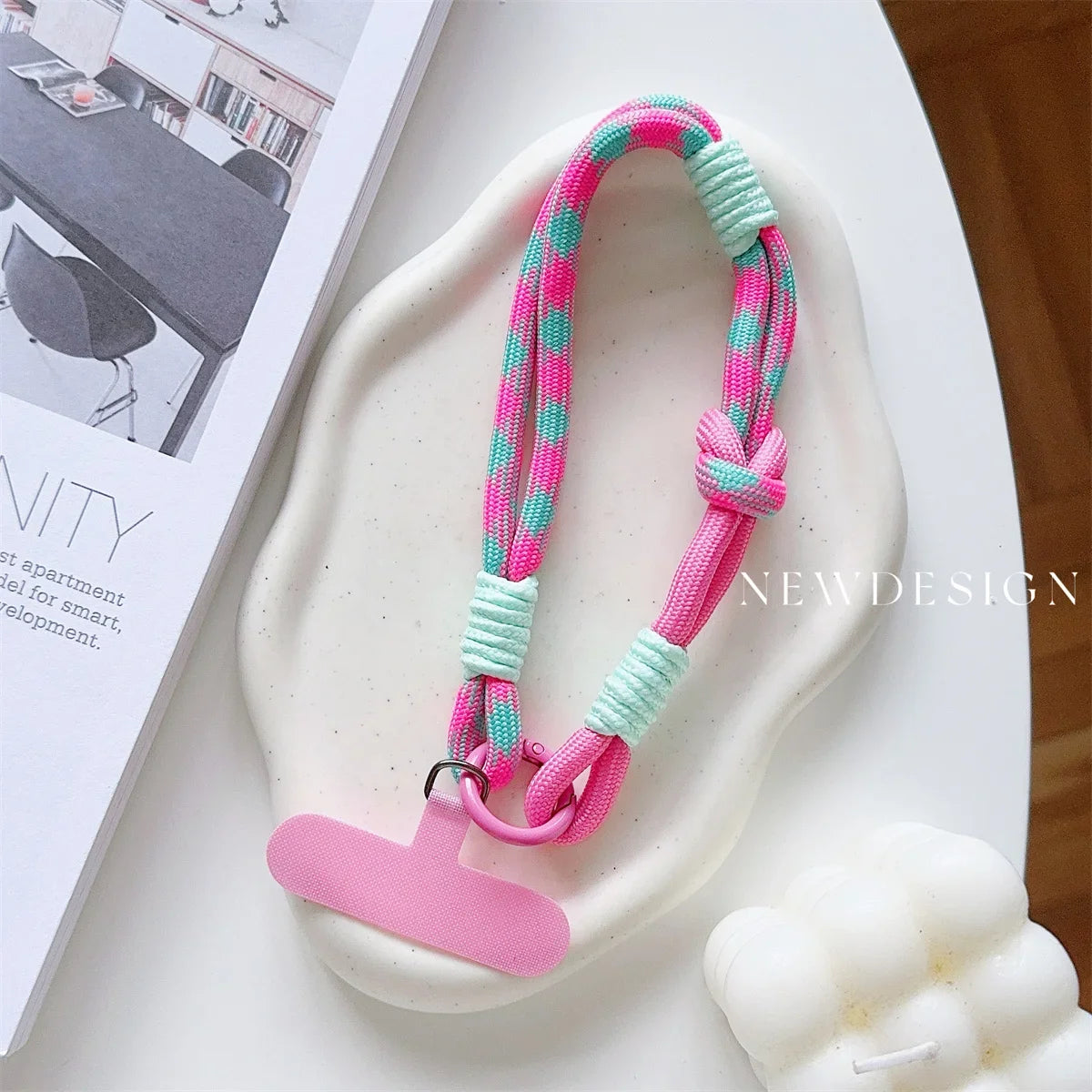 Universal Adjustable Mobile Phone Lanyard Short Wrist Strap with Self-locking Anti-drop Design Durable Polyester Phone Strap