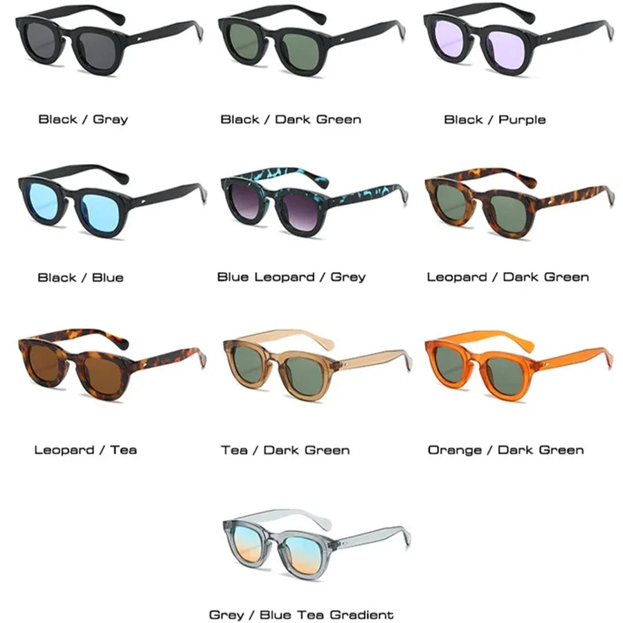 JNPCXI New Oval Candy Color Gradient Lens UV400 Sunglasses Women Men Eyewear Men Trending Sun Glasses Rivets Decoration