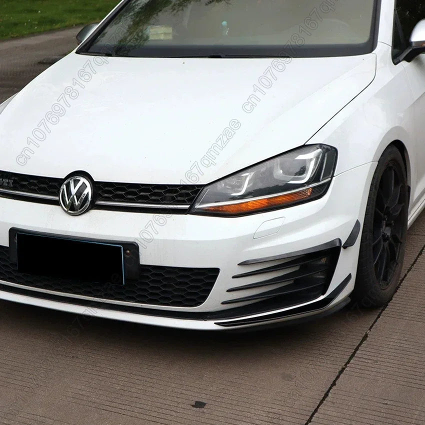 For VW Golf 7 MK7 GTI 2013-2016 Car Front Bumper Fog Light Intake Frame Grille Splitter Spoiler Side Air Vent Trim Gloss Black