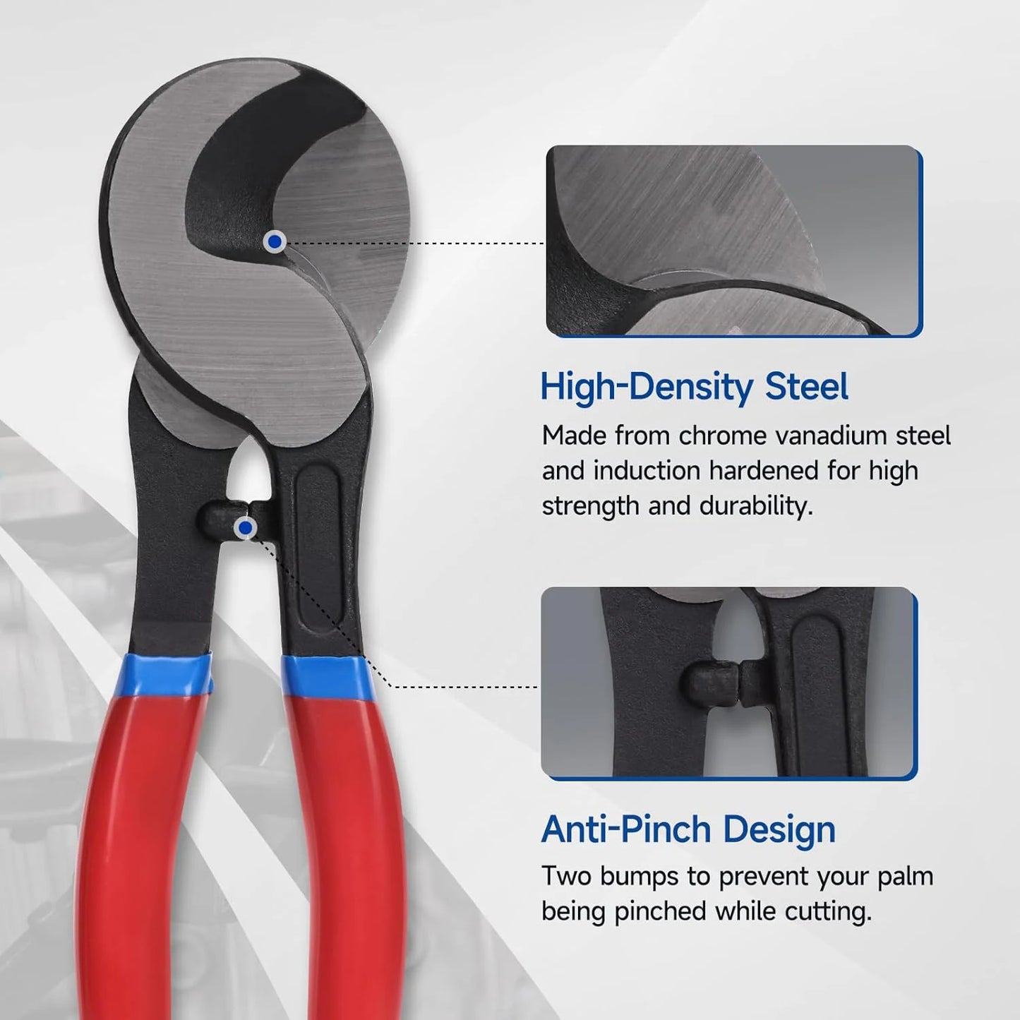 10 inches Cable Cutter,Heavy Duty Cable Cutting, High Leverage Cutter for Aluminum, Copper, Wire, Communications Cable