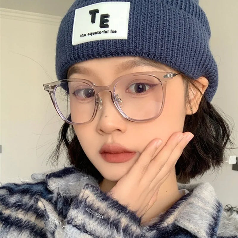 Anti Radiation Eyeglasses Square Computer for Women Men Replaceable Lens