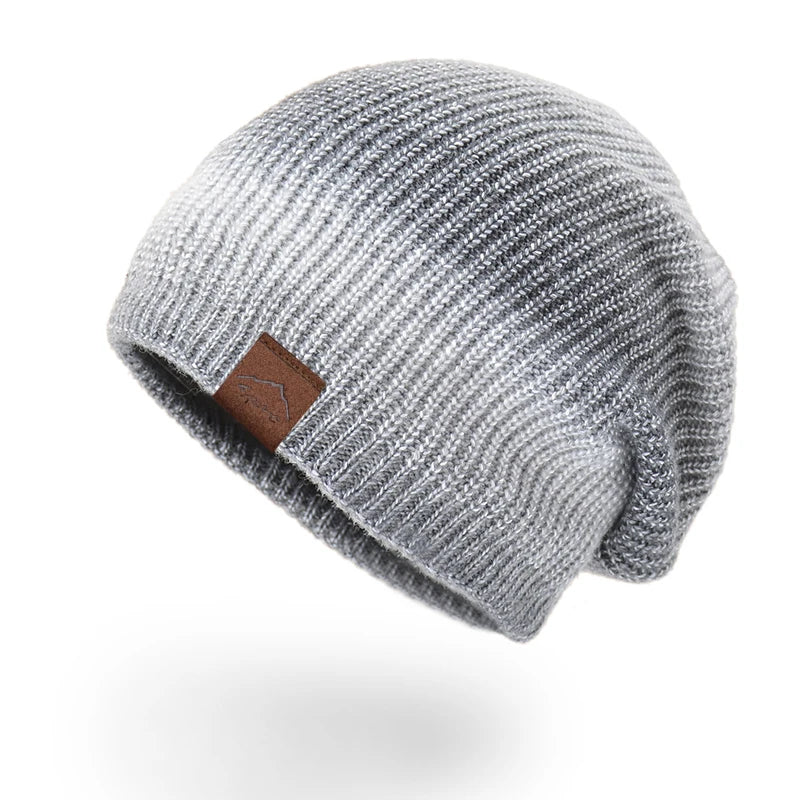 Xinbaoguan 60% acrylic 9858 autumn and winter new knitted hat trend gradient tie dye warm hat rainbow fashionable woolen hat