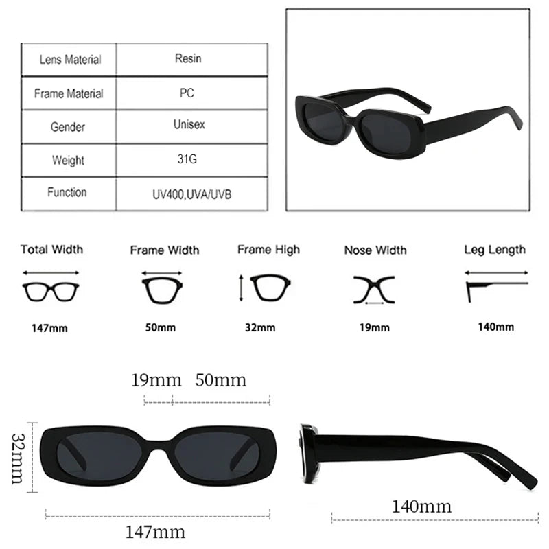 JNPCXI Ins Hot Fashion Small Rectangle Sunglasses Women Retro Candy Color Shades UV400 Men Punk Leopard Sun Glasses