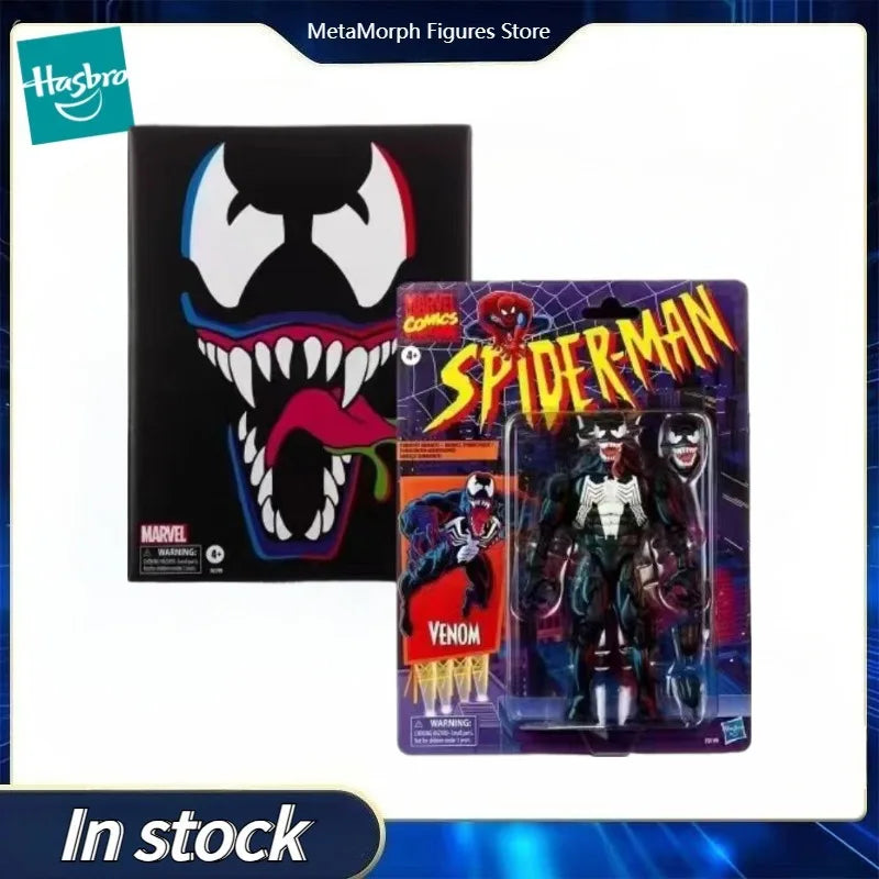Original Hasbro Marvel Legends Series Retro Packaging Venom Anime Figure Toys Model Collection