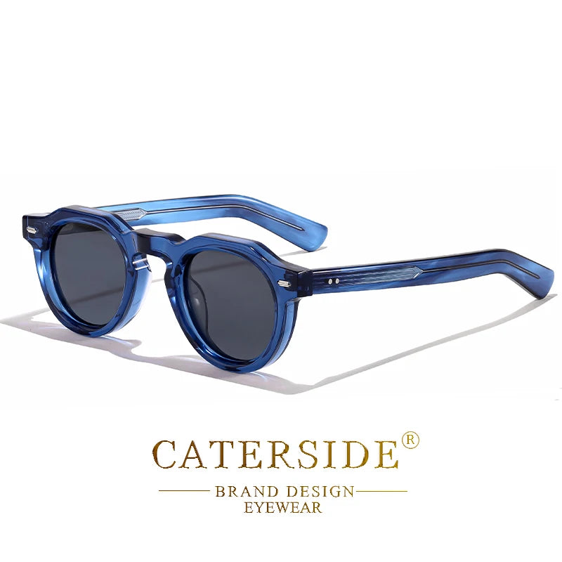 CATERSIDE Acetate Simple Men Sunglasses Polarized Small Frame High-Quality Frame Sun Glasses Women Party Travel Outdoor Glasses