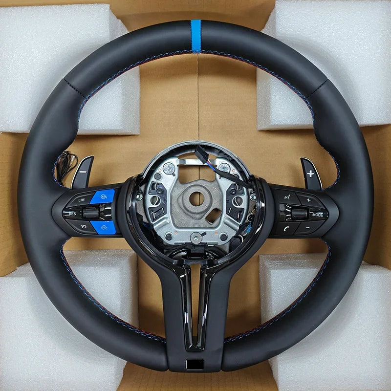 M Sport For BMW Red Blue M1 M2 Button Leather Steering Wheel F07 F10 F11 F12 F20 F21 F22 F25 F26 F30 F32 F36 F80 F82 M3 F80 F82