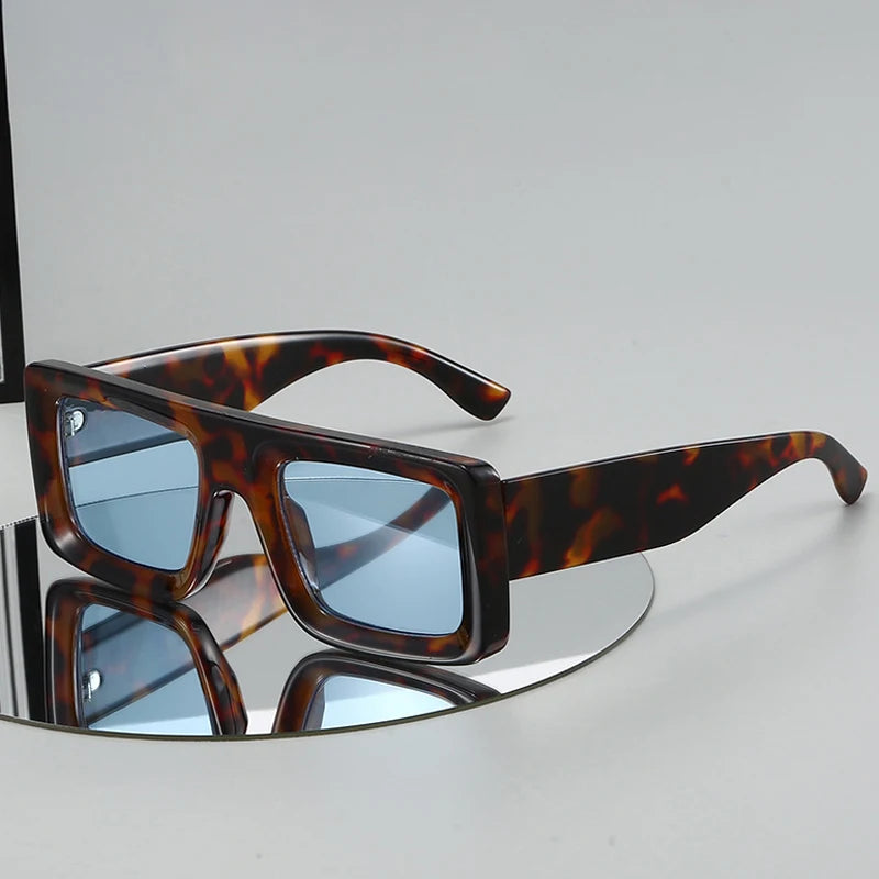 JNPCXI New Square Sunglasses Women Shades UV400 Retro Trending Rivets Men Gradient Sun Glasses