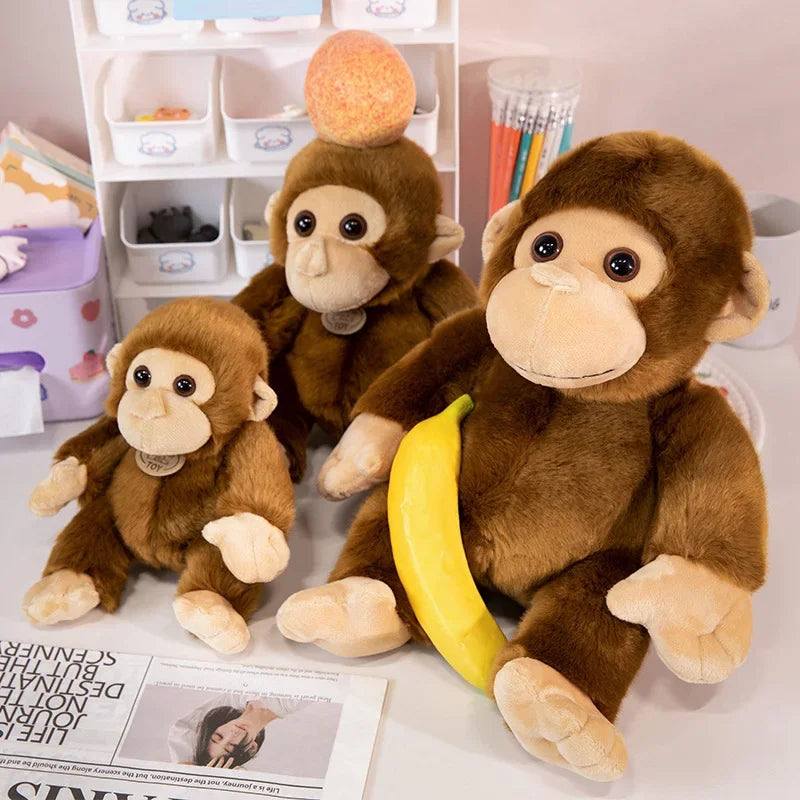 Lifelike 17/30cm Simulation Monkey Doll Funny Plush Toys Soft Wild Animals Appease Doll Creative Birthday Gift