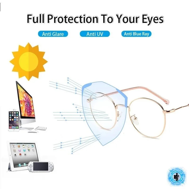 Photochromic Anti Radiation Eyeglasses for Women/Men Anti Rad Sun Adaptive Glass Metal Frame