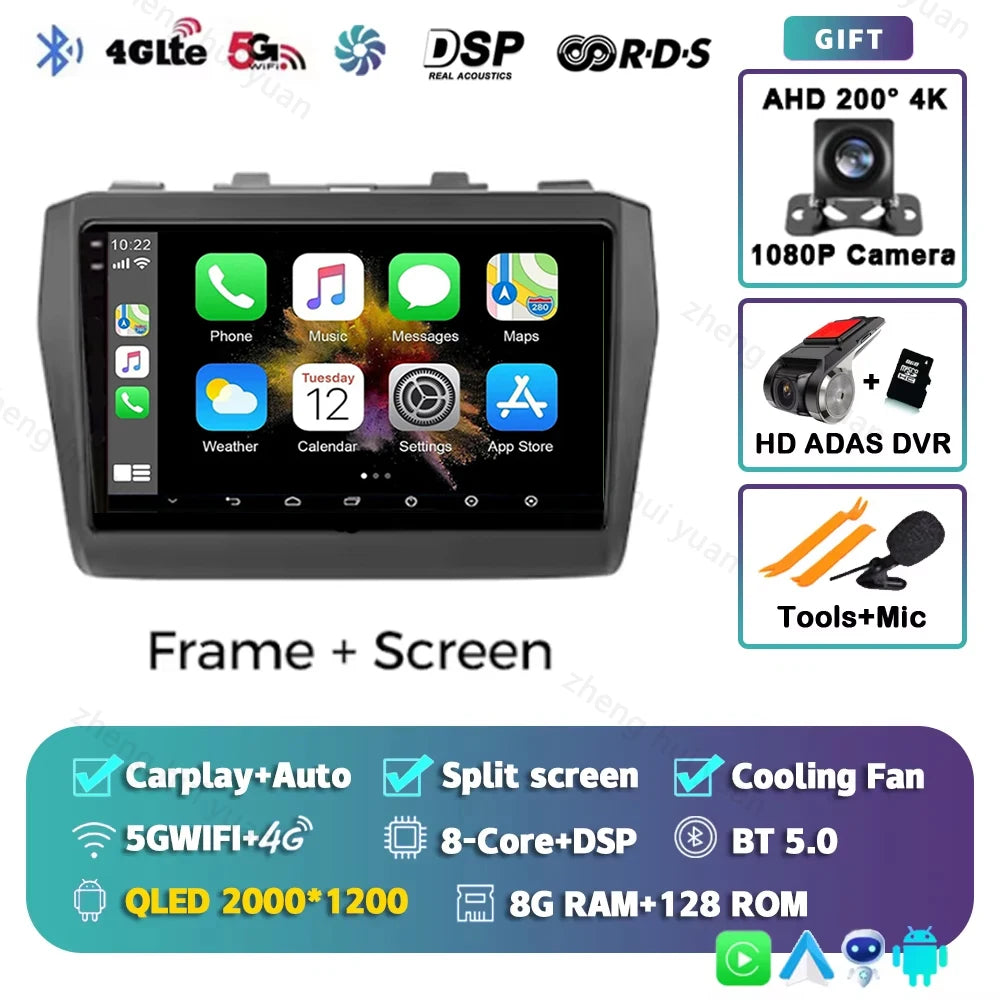CarPlay Auto Android 15 For Suzuki Swift 2017 2018 2019 2020 2021 Car Radio Multimedia navigation video DVD Autoradio Stereo 4G