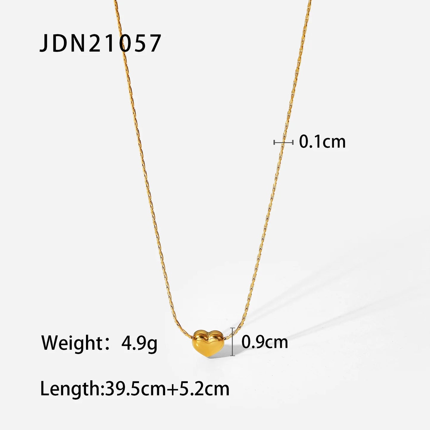 Uworld New Arrival 18K PVD Gold Plated Heart Pendant Choker Jewelry Party Stainless Steel Simple Smooth Heart Necklace for Girls